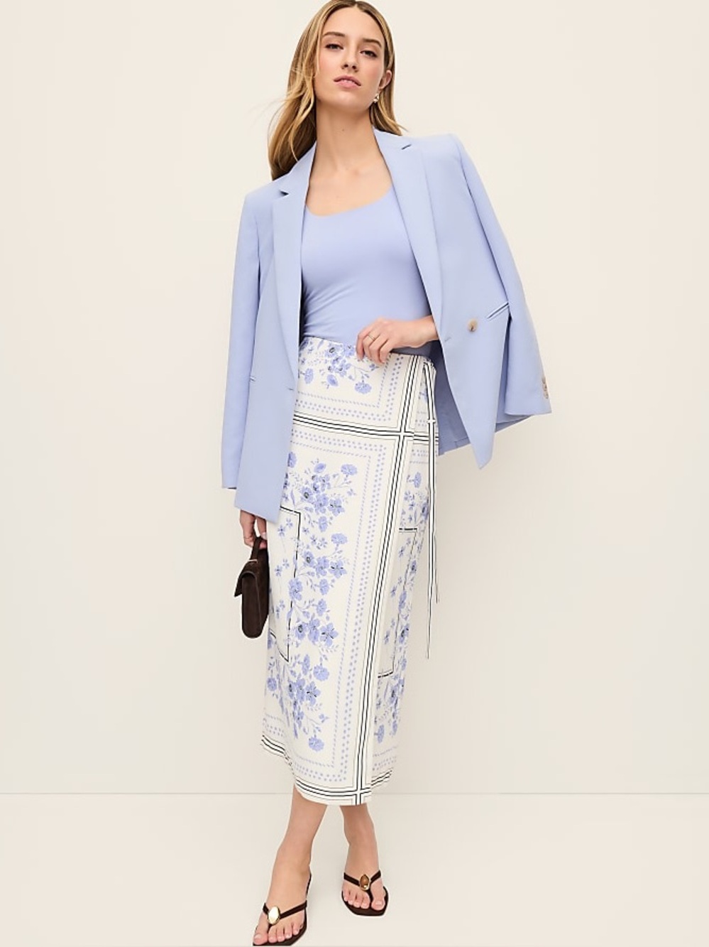 NWT Ann Taylor Floral Faux Wrap Midi Skirt size 4